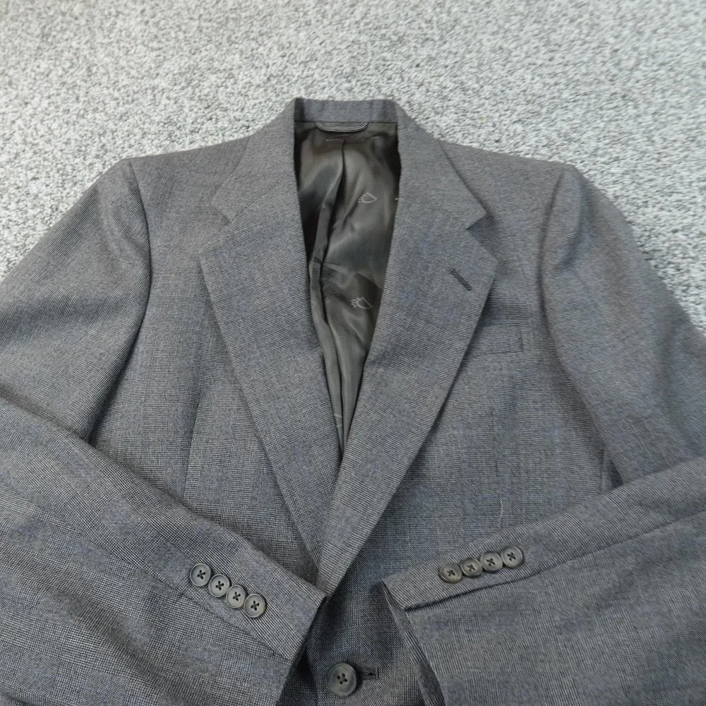 VTG Christian Dior Blazer Mens M Gray Wool Button Sport Coat Suit Jacket Top USA